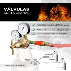 Kit 4 Válvula Seca Corta Fogo Chama Oxigênio Acetileno/glp - Imagem 4