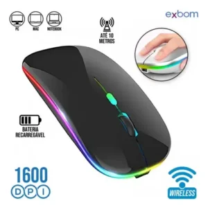Mouse Sem Fio Dual Bluetooth 2.4GHz USB Recarregável Silencioso Para Notebook PC - Imagem 10