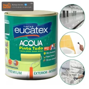Epóxi Tinta Base Água Azulejo Banheiro Madeira Cozinha 900ml - Imagem 1