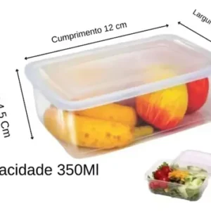 Kit 10 Potes Marmita Fitness 300ml Bpa Free Microondas - Imagem 2