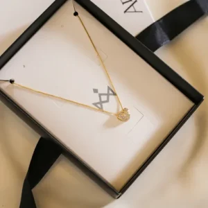 Colar Coração Cravejado Com Zircônias Delicado - Imagem 3