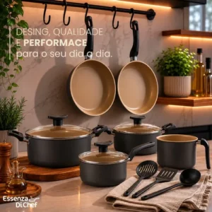 Conjunto Panelas Antiaderente 10 Peças Teflon Várias Cores - Imagem 3