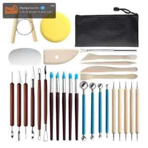Kit 30 Peças De Ferramentas De Modela Esculpir De Cerâmi - Imagem 1