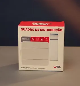 Quadro de Distribuição 4 disjuntor DIN elétrica sobrepor Forceline Branco - Imagem 10