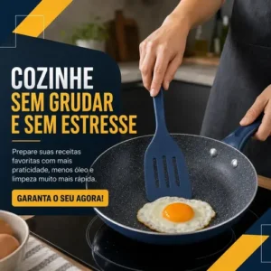 Frigideira Cerâmica Indução Antiaderente Azul 20cm Sem Oléo - Imagem 4