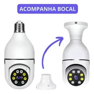 Câmera Segurança Ip Wifi 360 Lâmpada Prova Dágua Giratoria - Imagem 11