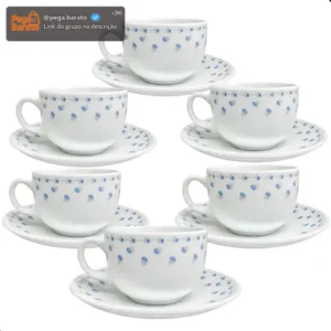 Conjunto 12 Peças Xícaras 150ml Com Pires Para Café E Chá - Imagem 1