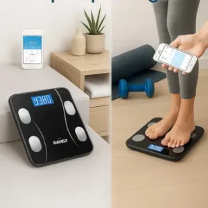 Balança Digital Bioimpedância Bluetooth Corporal Aparelho Alta Capacidade Balança De Banheiro Academia App Para Android E Para Ios Cor Preto Marca Davely - Imagem 6