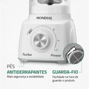 Liquidificador Turbo Power Mondial 550W L-99 WG - Imagem 8