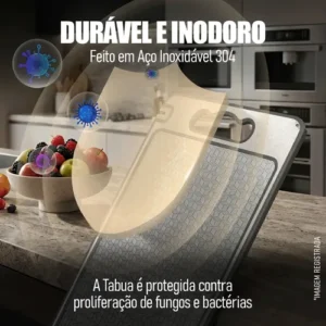 Tábua De Corte Cozinha Dupla Face Inox E Pp Antibacteriana - Imagem 10