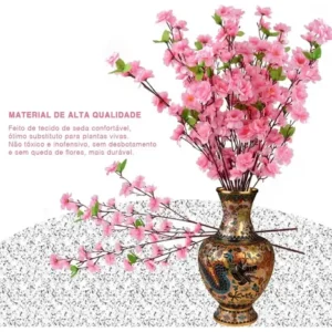 Kit 10 Flor Artificial Cerejeira Galhos Decoraçã Par Quartos - Imagem 4