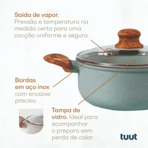 Jogo De Panelas Cerâmico Triplo Indução Tuut Ecoglid 8 Peças Cor Marble - Imagem 7