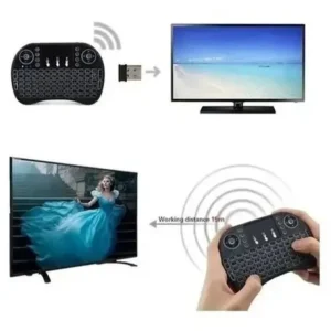 Mini Controle Led Teclado Sem Fio Smart Tv Box Netflix Cor Do Teclado Preto Exbom Bk-bti8 - Imagem 8