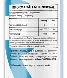 Vitamina D3 K2 Mk7 (2000ui + 149mcg) Premium 120 Cáps Repure Sem Sabor - Imagem 8