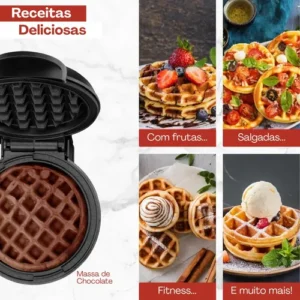 Mini Máquina De Fazer Waffle Panqueca Portátil Elétrica 110v - Imagem 8