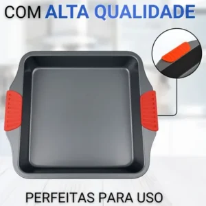 Kit 2 Assadeira Antiaderente Retangular Grande Funda Travesssa Forma Antiaderente Forma Bolo Doces Assadeiras Bolo Resistente Teflon - Imagem 8