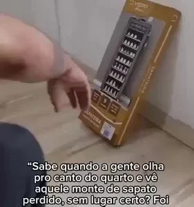 Sapateira Organizador De Sapatos Com 9 Prateleiras Tnt Cor Cinza - Imagem 2