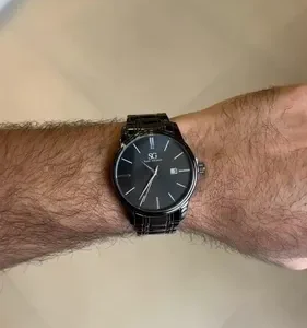 Relógio Chroma Masculino Preto Saint Germain Clássico Caixa Preta Detalhes Prata 42mm - Imagem 2
