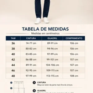 Calça Sarja Masculina Social Slim Elastano Bolso Embutido - Imagem 13