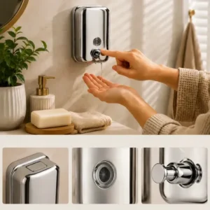 Saboneteira Liquida Inox304 500ml P/ Parede Porta Sabonete - Imagem 7