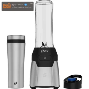 Blender Power Inox Oster Com 2 Jarras To Go Cor Prateado - Imagem 1