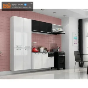 Cozinha Completa Itatiaia Aço Amanda Com Paneleiro Duplo Cor Preto - Imagem 1
