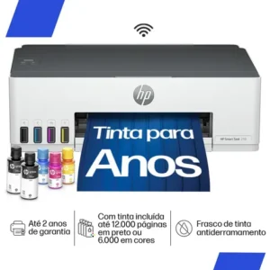 Impressora HP Smart Tank 210 com Tanque de Tinta Colorida - Com Wi-Fi - USB 2.0 de alta velocidade. Funções da impressora: Imprimir. Cor: Branco (3D4L5A) - Imagem 2