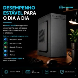 Pc Cpu Work Intel I5 4570 H81m 8gb Ssd 240gb - Imagem 4