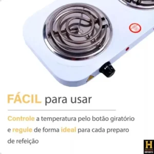 Fogão Fogareiro Elétrico Portátil 2 Bocas 2000w 110v Potente - Imagem 7