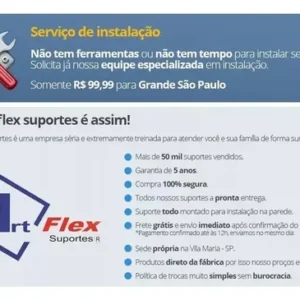 Suporte Articulado De Parede Para Tv monitor De 14 Até 55 Polegadas Artflex Suportes Art 55 - Preto - Imagem 6