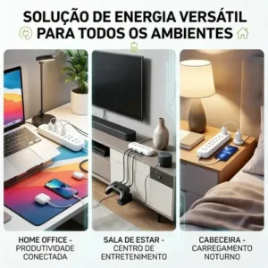 Extensão Elétrica 5 Tomadas Usb Type-c Bivolt 2m Branca - Imagem 8