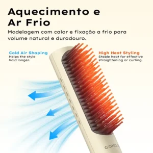 Escova Modeladora De Cabelo Gd049 Gokoco Com Ar Frio - Imagem 5