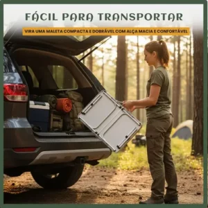 Mesa Dobrável Vira Maleta Alumínio Com Alça Portátil 90x60cm Para Camping Pesca Jardim Área Externa Ou Interna Salão De Festas Gourmet Cor Branco - Imagem 9