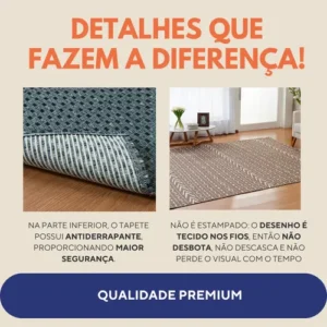 Tapete Jacquard 2.00x1.40m Sala Quarto Base Antiderrapante - Imagem 6