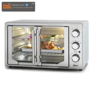 Forno E Fritadeira Sem Óleo Oster 42l French Door 2 Em 1 Cor Prateado TSSTTVFDMAF - Imagem 1
