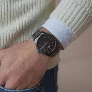 Relógio Chroma Masculino Preto Saint Germain Clássico Caixa Preta Detalhes Prata 42mm - Imagem 5