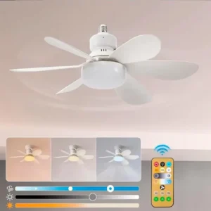 Ventilador De Teto Silencioso De 3 Modos com Lâmpada Controle Branco - Imagem 6