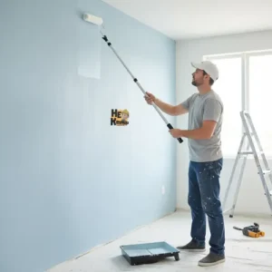 Rolo Lã Pintura Cabo Extensor Profissional Tinta Massa Textu - Imagem 4