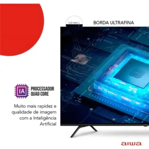 Smart TV AIWA 55” Android 4K Borda Ultrafina Dolby Vision&Atmos AWS-TV-55-BL-01-A - Imagem 8