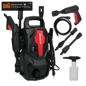 Lavadora De Alta Pressão Potente 1200W 1305lbs Kit Shampoo LW1305 Worker - Imagem 1