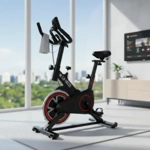 Liftness Bicicleta Ergométrica Fitness SP50PTVM Para Cardio E Musculação Academia Com Base Cor Preto E Vermelho - Imagem 2