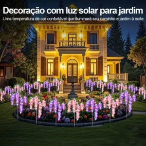 Kit 2 Luz Solar Led Toque Real Cerejeira Artificial Jardim - Imagem 5