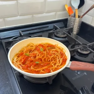 Frigideira Cerâmica 24cm Grande Premium Antiaderente Fogão Cooktop Indução Gás Elétrico Panela Frita Sem Óleo Não Gruda - Imagem 11