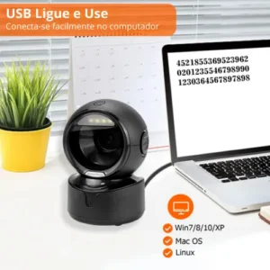 Leitor De Código Barras 1d 2d Qr Fixo Mesa Usb Goldensky A5 - Imagem 4