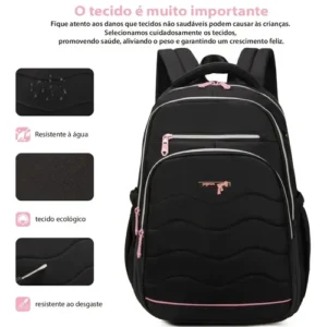 Mochila feminina, impermeável, reforçada, com capacidade para laptop de 15,6 polegadas, 24L, mochila para viagens diárias e para a escola - Imagem 7