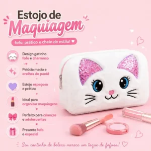 Kit Maquiagem Infantil Kalon Lashes Maleta 8 Peças Com Batom e Acessórios - Imagem 2