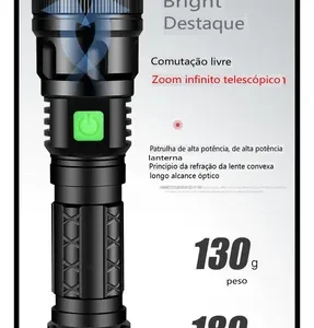 Lanterna Tática Militar Led Recarregável Resistente Agua Luz - Imagem 3