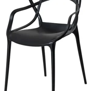 Kit 6 Cadeiras de Jantar Allegra Waw Design Empilhável em Polipropileno Preto - Imagem 3
