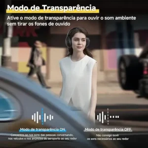 Headset Qcy H3 Lite Anc Bluetooth 5.3 Multiponto 60h Cor Preto - Imagem 4