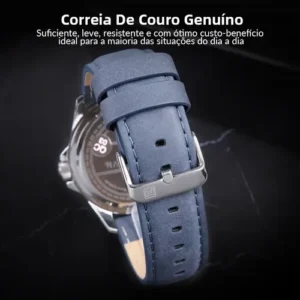 Relógio Quartzo Luxo Masculino Digital Clássico Couro - Imagem 7